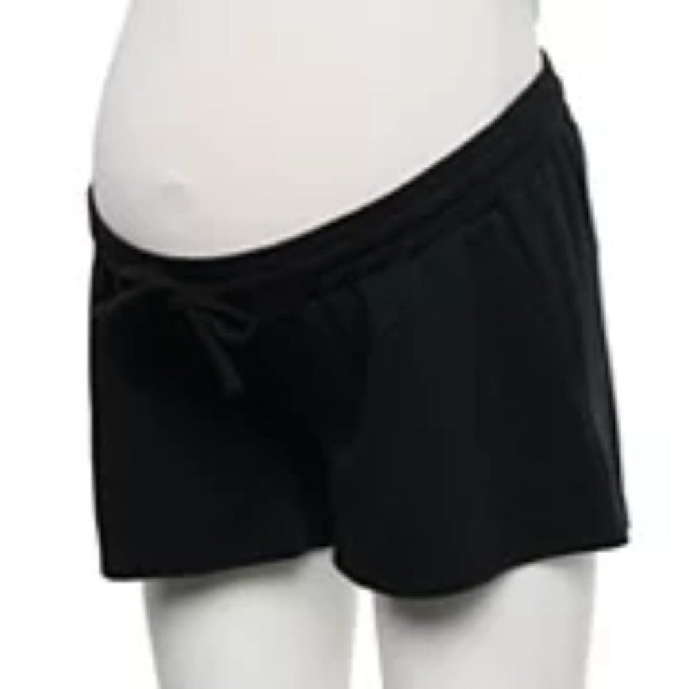 Maternity a:glow™ Under Belly Black Lounge Shorts XS NEW‎